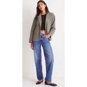 Madewell Women's Oversized Knit Blazer Houndstooth Drop Shoulder Button Size XS